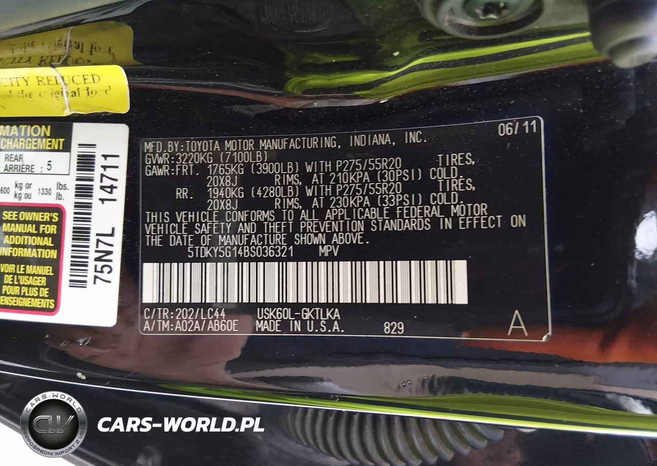 2011 Toyota Sequoia Limited 5.7L V8 VIN:5TDKY5G14BS036321 - 9