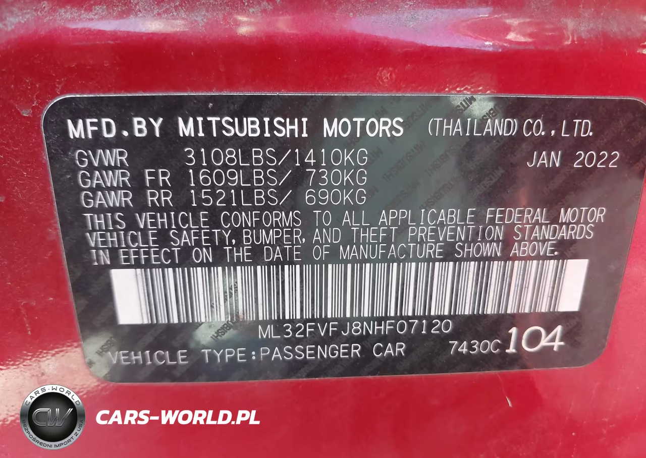 2022 Mitsubishi Mirage G4 Se VIN:ML32FVFJ8NHF07120 - 9