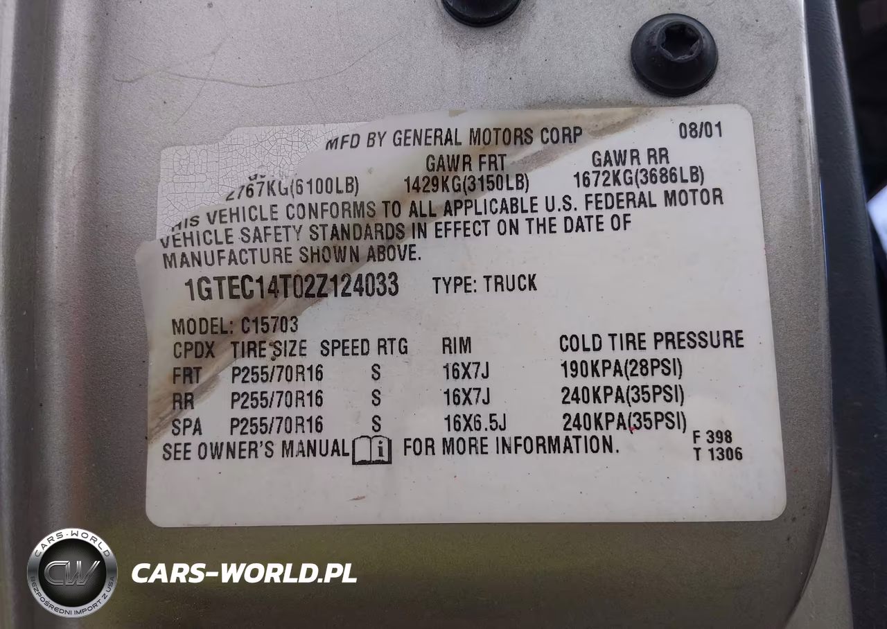 2002 GMC Sierra 1500 Sle VIN:1GTEC14T02Z124033 - 9