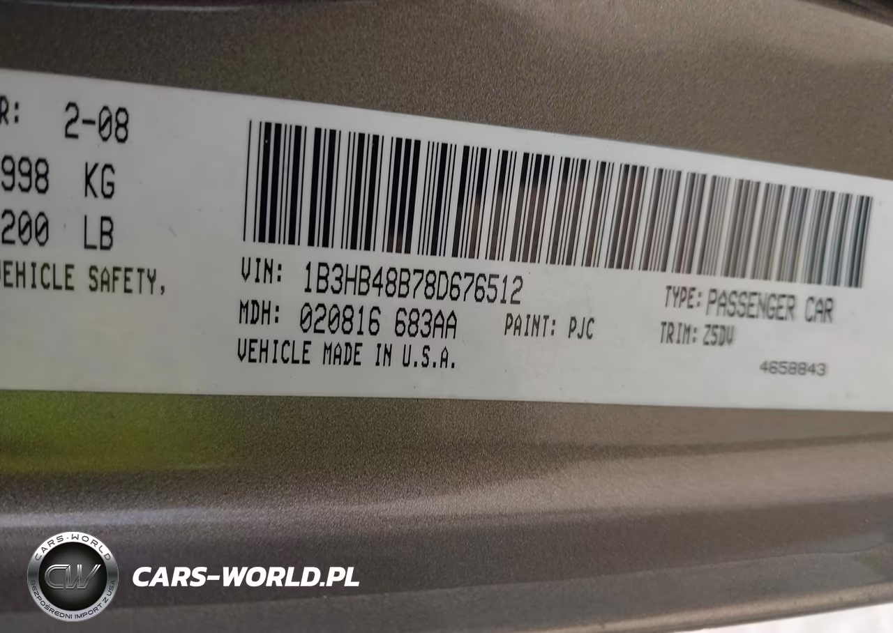 2008 Dodge Caliber Sxt VIN:1B3HB48B78D676512 - 9