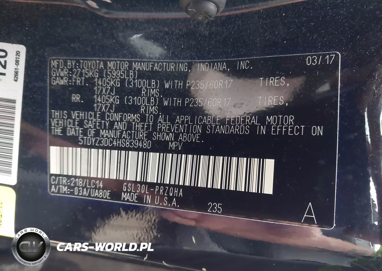 2017 Toyota Sienna Xle 8 Passenger VIN:5TDYZ3DC4HS839480 - 9