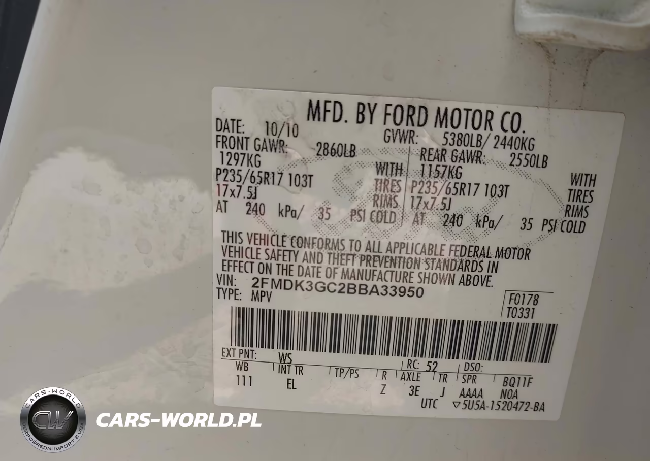 2011 Ford Edge Se VIN:2FMDK3GC2BBA33950 - 9
