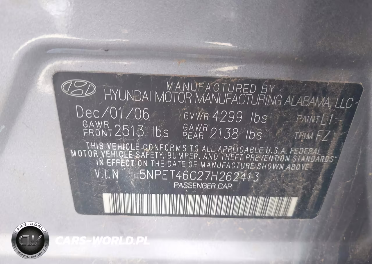 2007 Hyundai Sonata Gls-Gls W-Xm VIN:5NPET46C27H262413 - 9