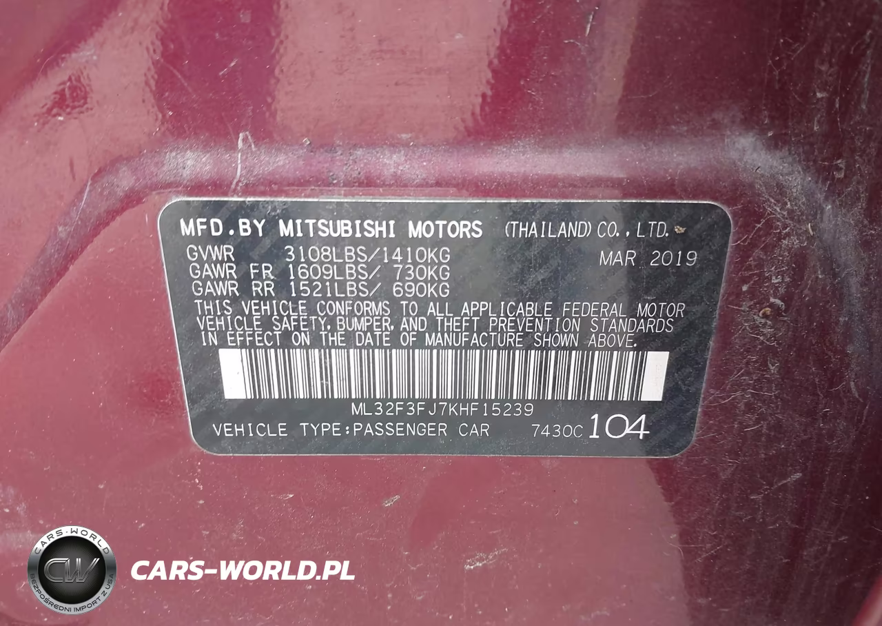 2019 Mitsubishi Mirage G4 Es VIN:ML32F3FJ7KHF15239 - 9