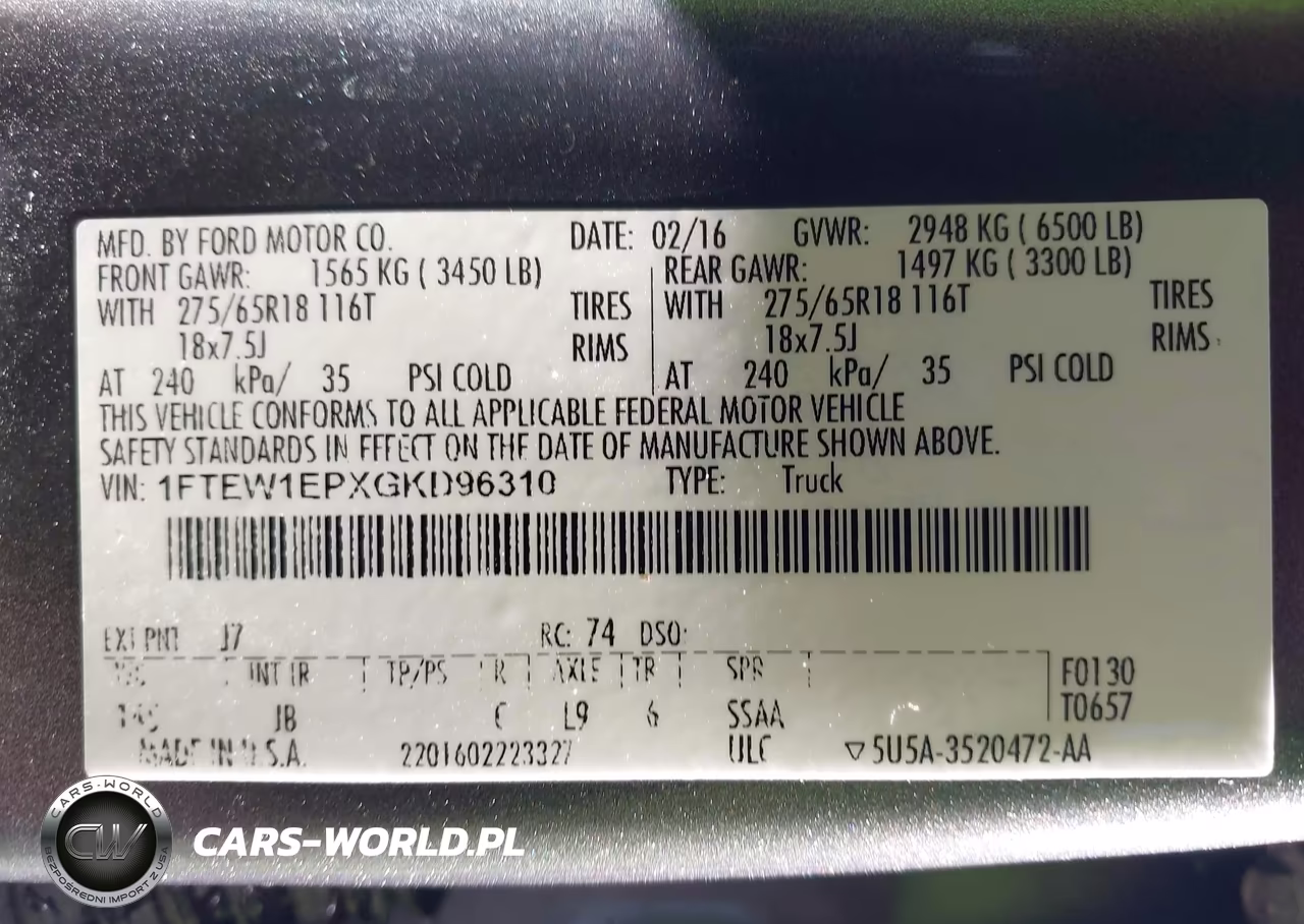 2016 Ford F-150 Xlt VIN:1FTEW1EPXGKD96310 - 9