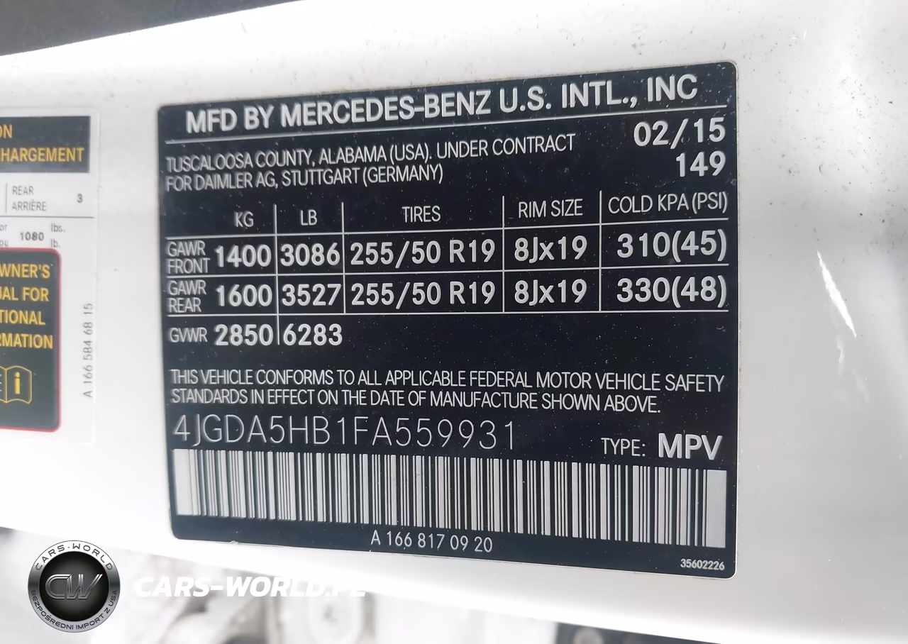2015 Mercedes-Benz Ml 350 4Matic VIN:4JGDA5HB1FA559931 - 9