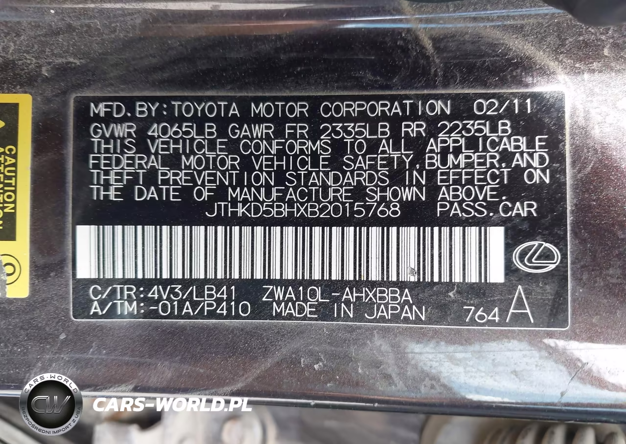 2011 Lexus Ct 200H Premium VIN:JTHKD5BHXB2015768 - 9