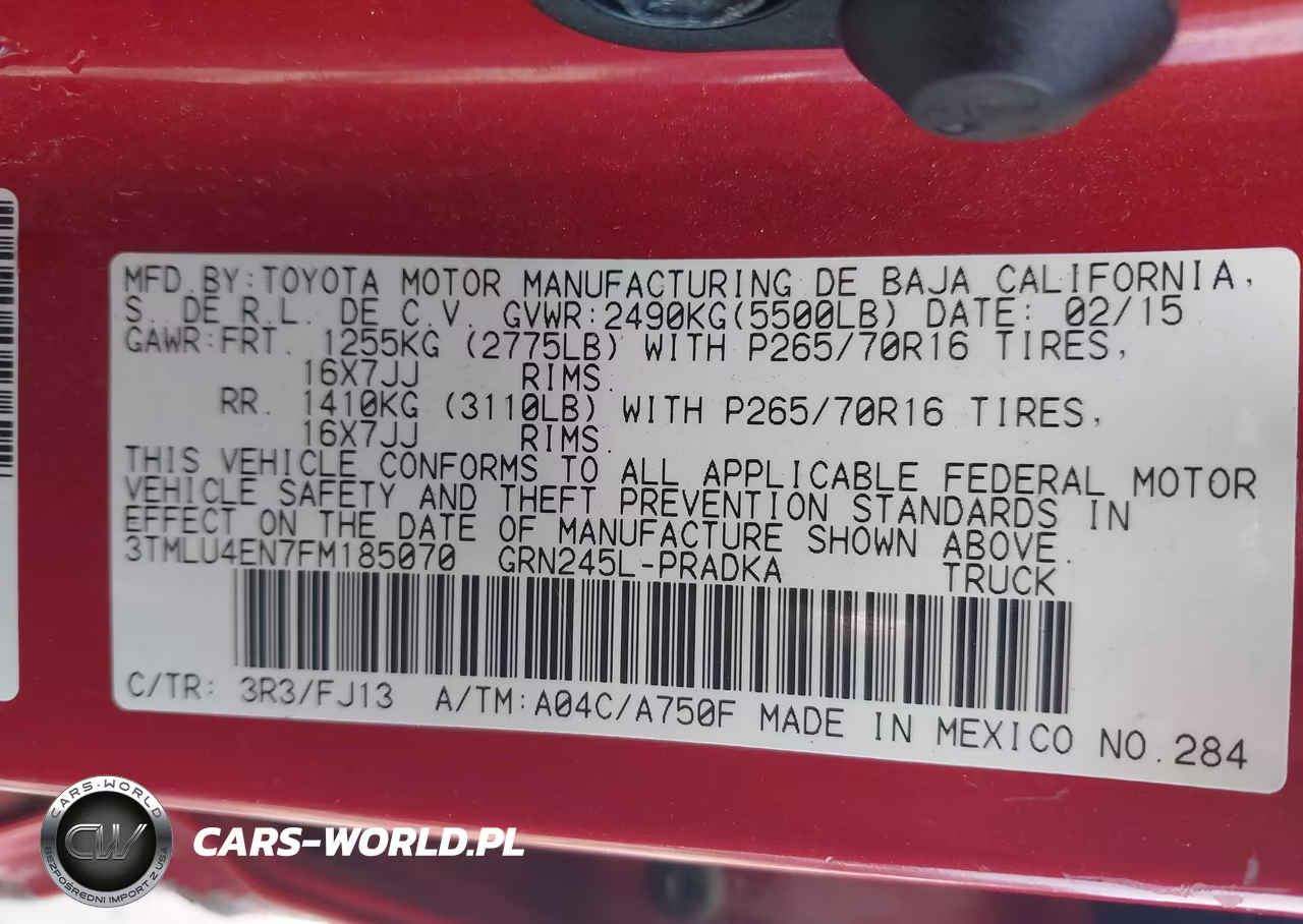 2015 Toyota Tacoma Base V6 VIN:3TMLU4EN7FM185070 - 9