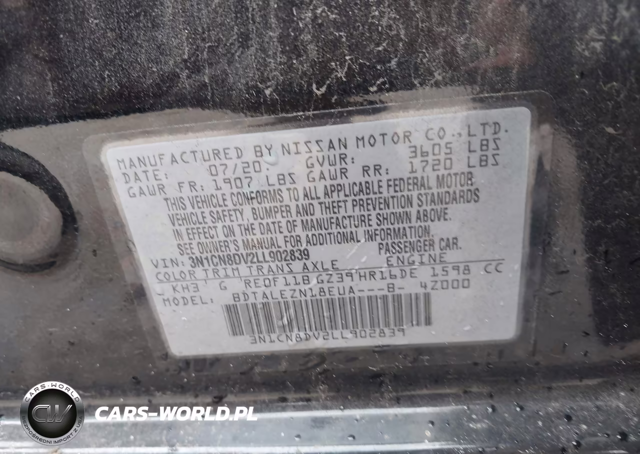 2020 Nissan Versa S Xtronic Cvt VIN:3N1CN8DV2LL902839 - 9