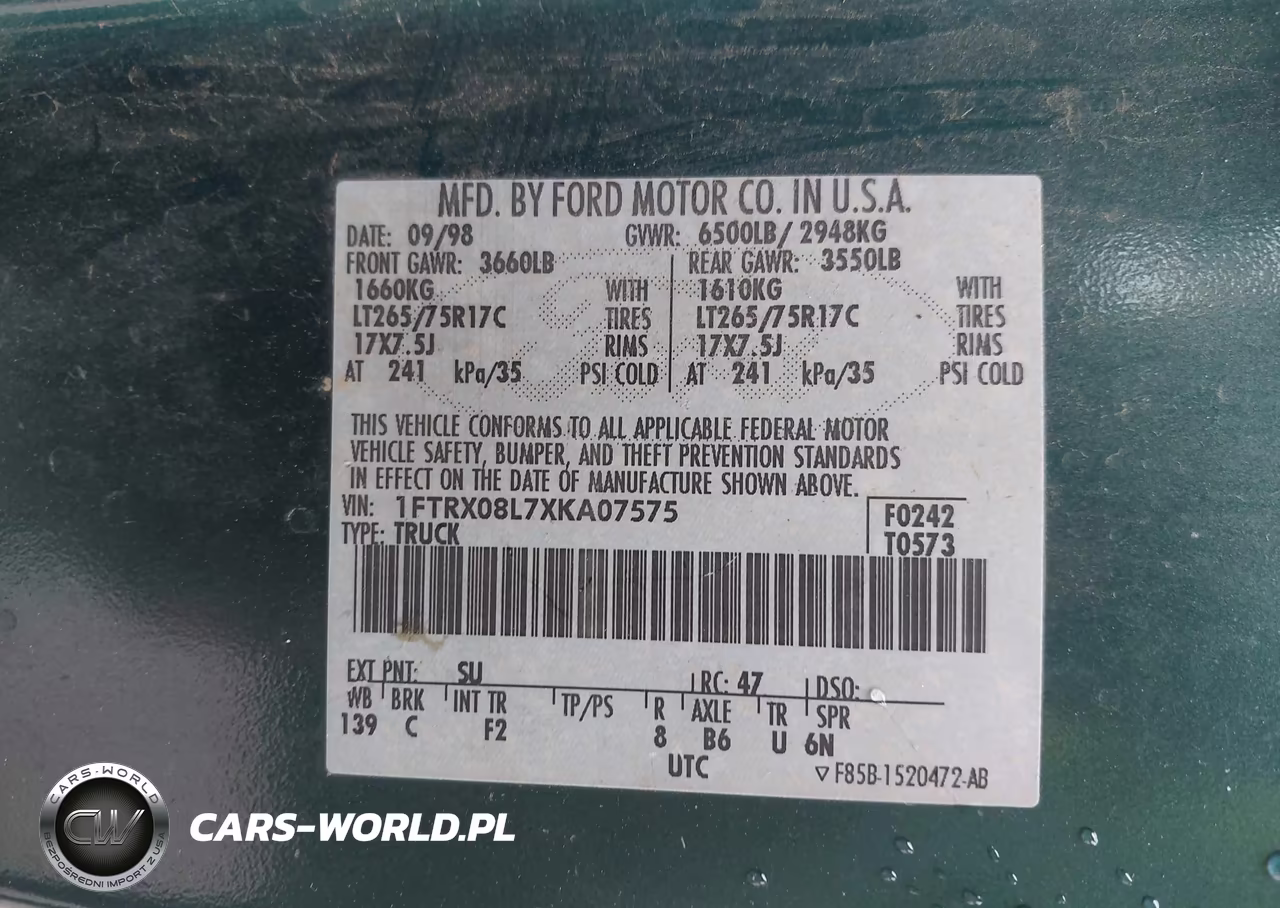 1999 Ford F-150 Lariat-Xl-Xlt VIN:1FTRX08L7XKA07575 - 9