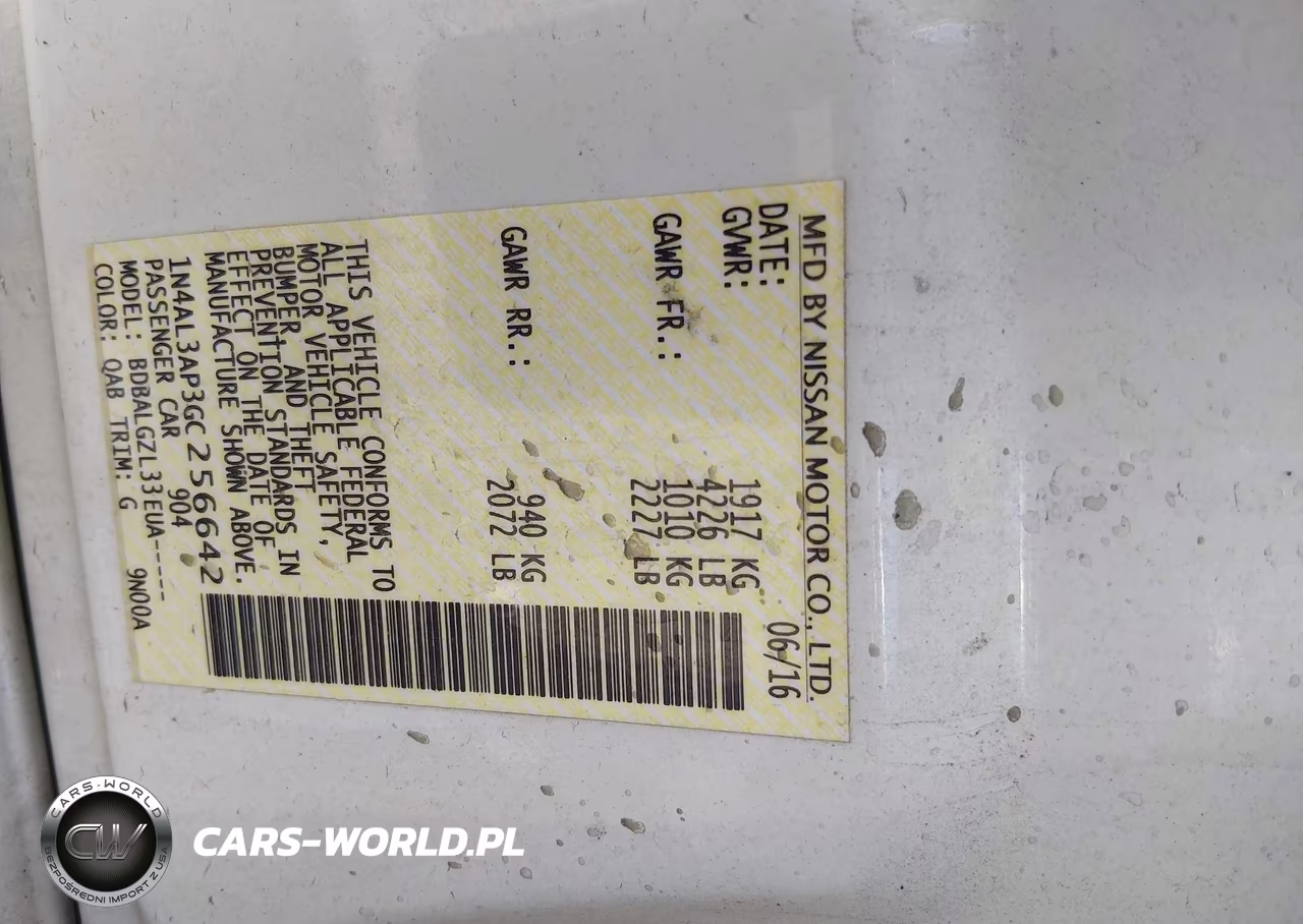 2016 Nissan Altima 2.5-2.5 S-2.5 Sl-2.5 Sr-2.5 Sv VIN:1N4AL3AP3GC256642 - 9