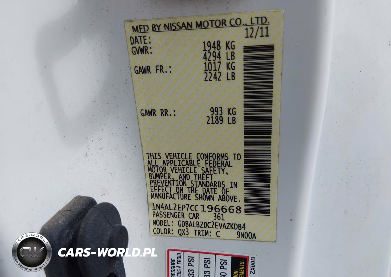 2012 Nissan Altima 2.5 S VIN:1N4AL2EP7CC196668 - 9