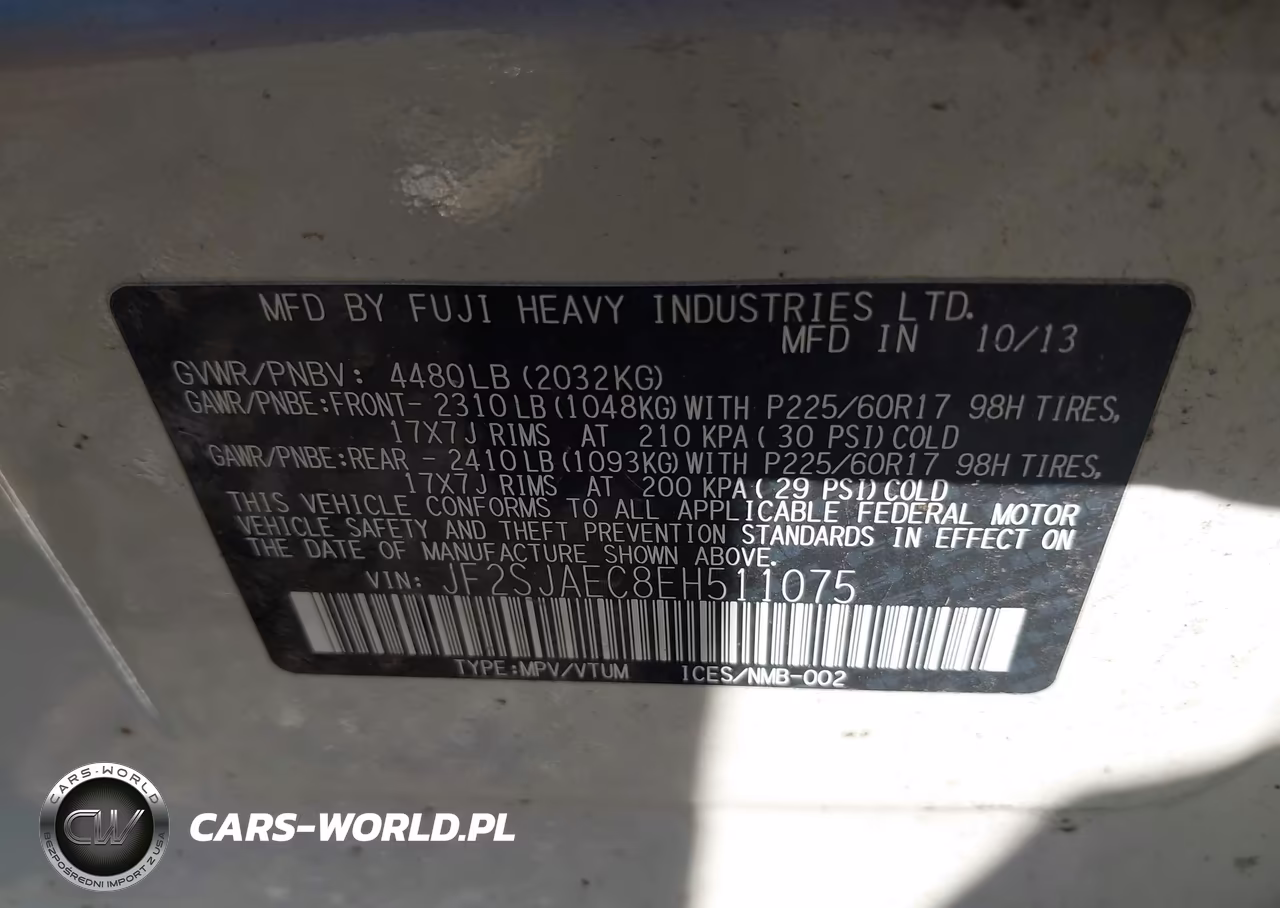 2014 Subaru Forester 2.5I Premium VIN:JF2SJAEC8EH511075 - 9
