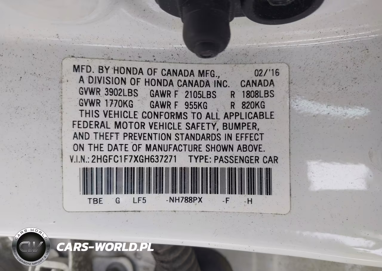 2016 Honda Civic Ex-L VIN:2HGFC1F7XGH637271 - 9