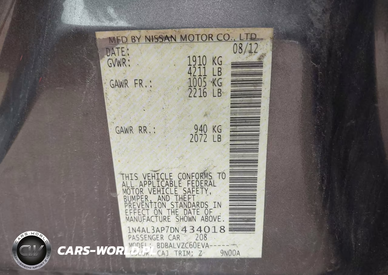 2013 Nissan Altima 2.5 Sl VIN:1N4AL3AP7DN434018 - 9