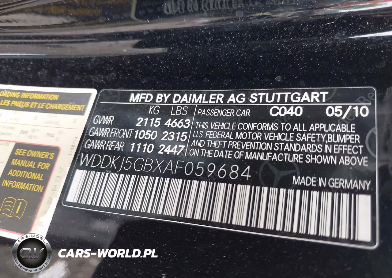 2010 Mercedes-Benz E 350 VIN:WDDKJ5GBXAF059684 - 9