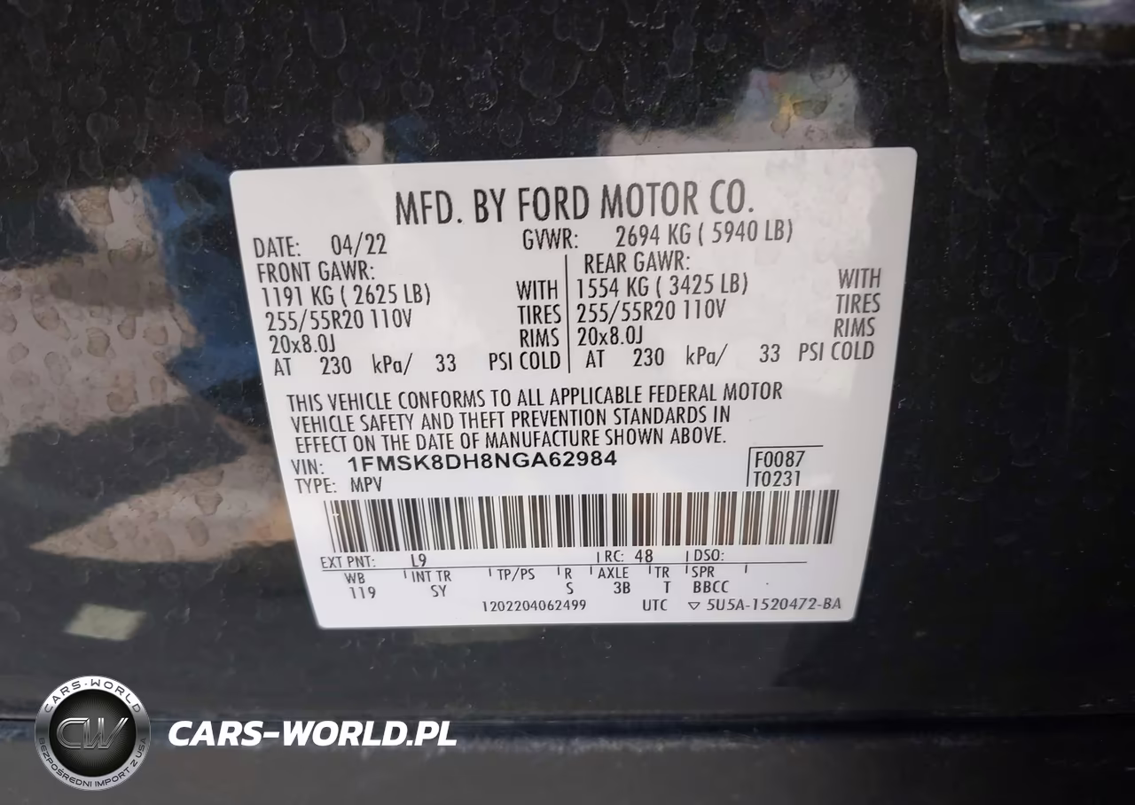 2022 Ford Explorer Xlt VIN:1FMSK8DH8NGA62984 - 9