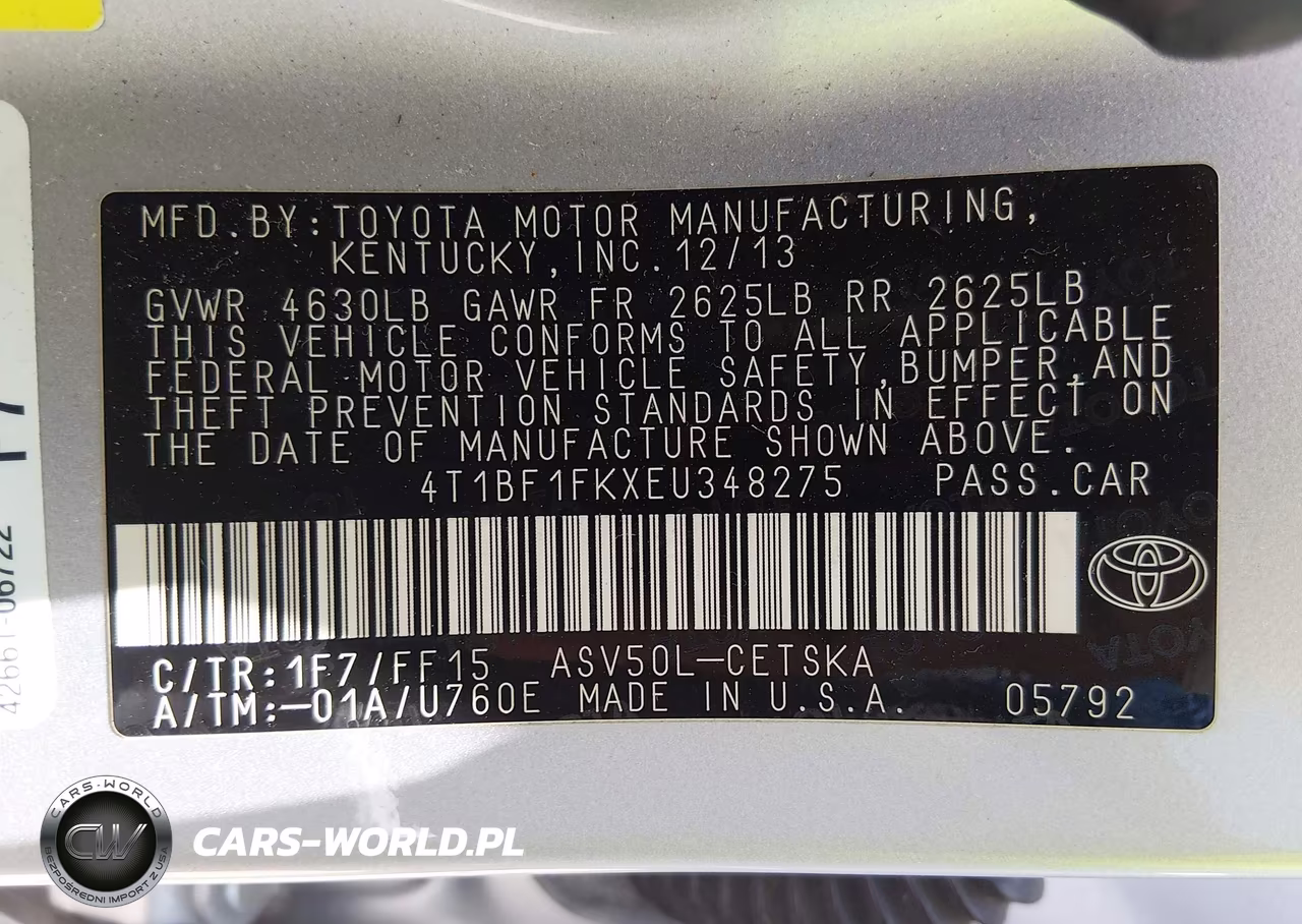 2014 Toyota Camry Se VIN:4T1BF1FKXEU348275 - 9