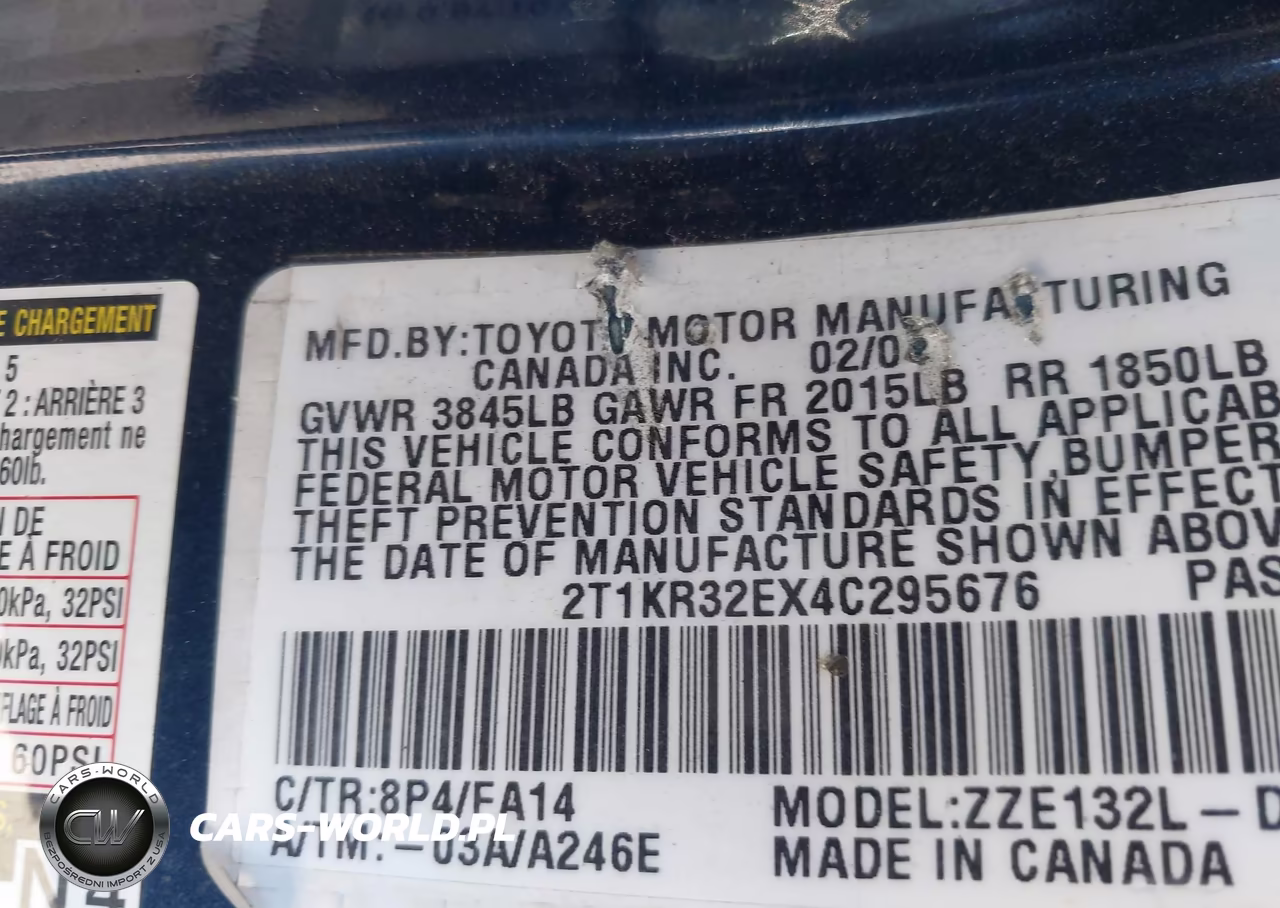 2004 Toyota Matrix Standard VIN:2T1KR32EX4C295676 - 9