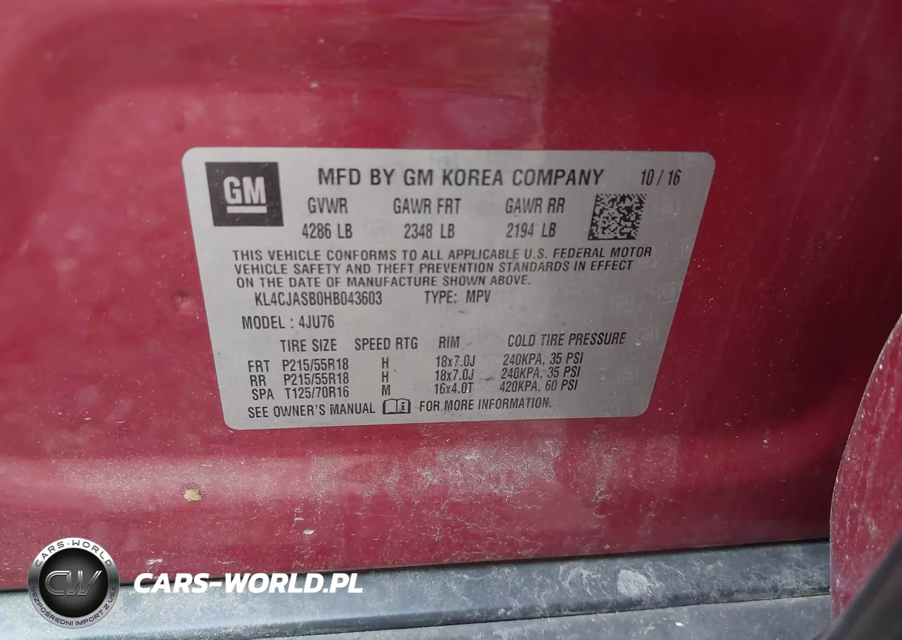 2017 Buick Encore Preferred VIN:KL4CJASB0HB043603 - 9