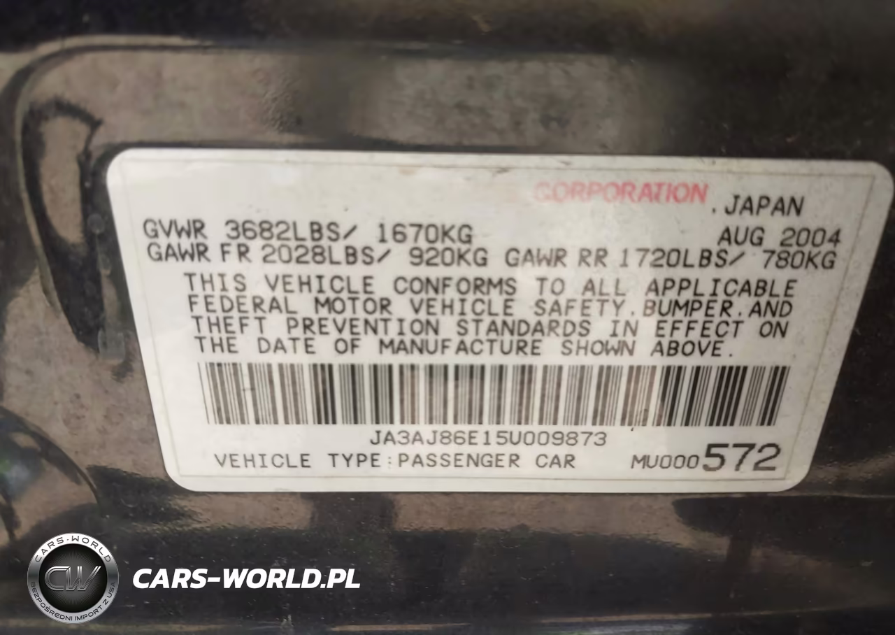 2005 Mitsubishi Lancer Oz Rally VIN:JA3AJ86E15U009873 - 9