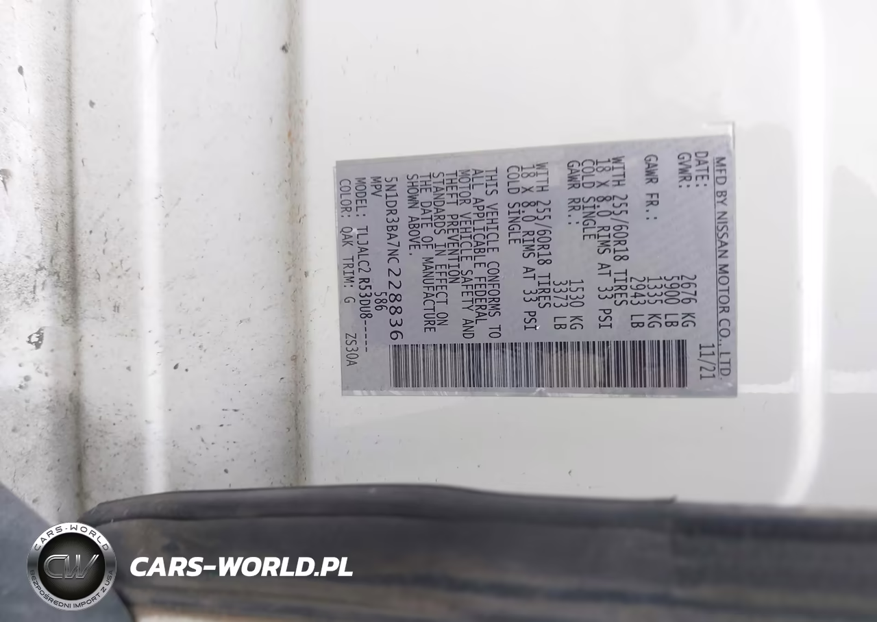 2022 Nissan Pathfinder Sv 2Wd VIN:5N1DR3BA7NC228836 - 9