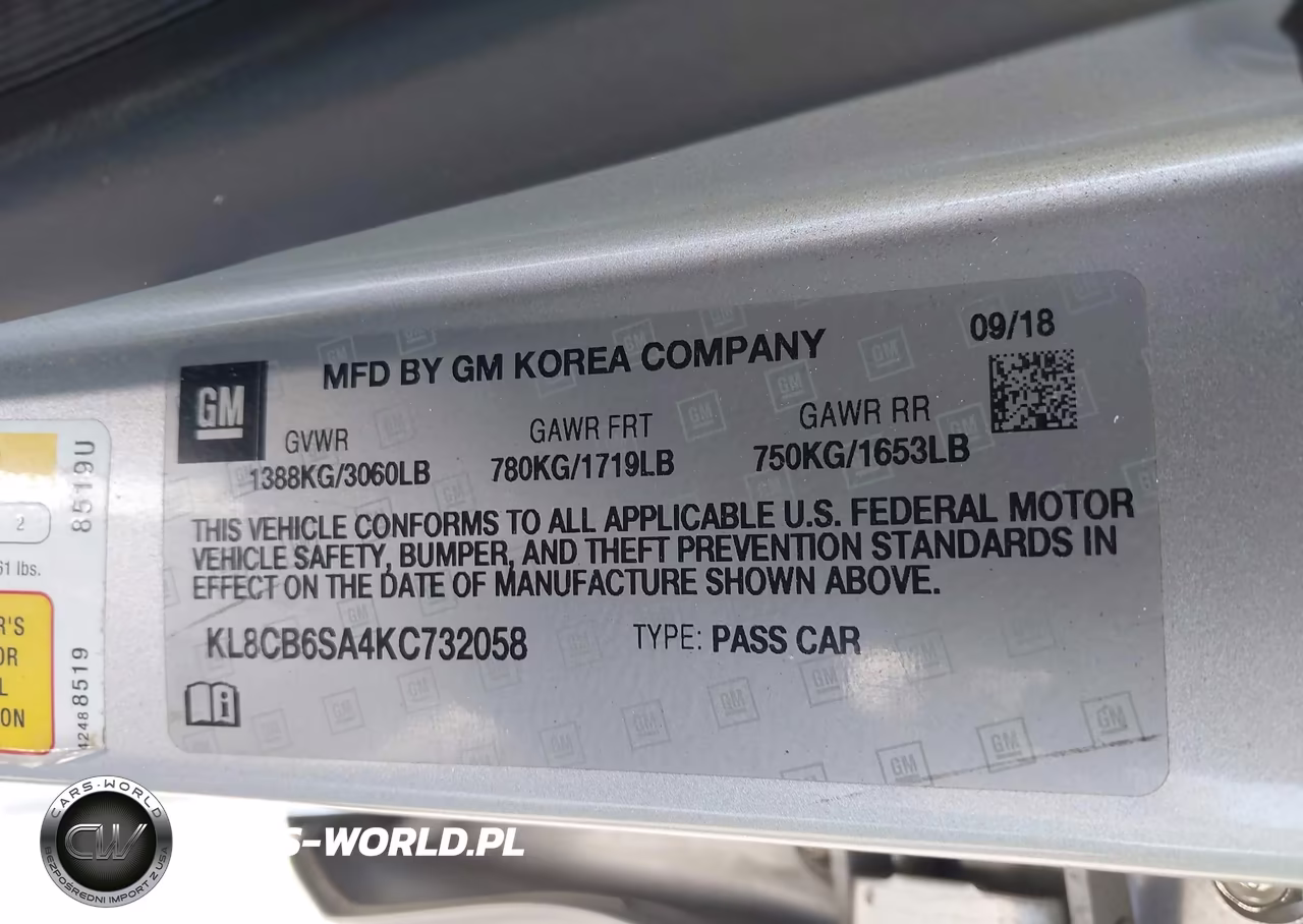2019 Chevrolet Spark Ls Cvt VIN:KL8CB6SA4KC732058 - 9