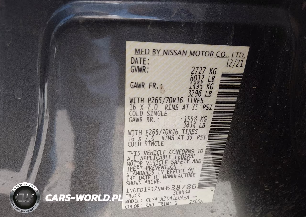 2022 Nissan Frontier S 4X2 VIN:1N6ED1EJ7NN638786 - 9