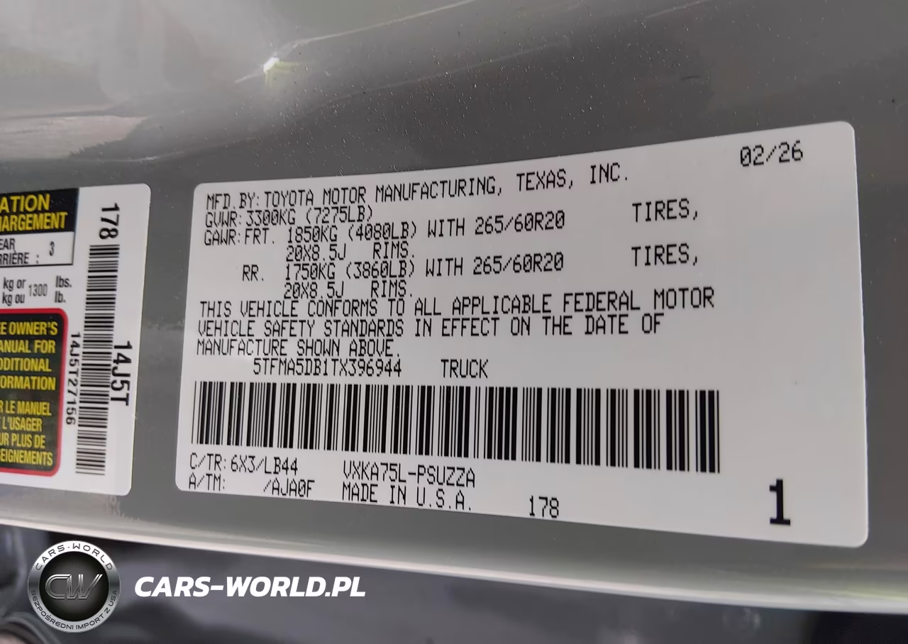 2026 Toyota Tundra 1794 Edition Crewmax 5.5' Bed VIN:5TFMA5DB1TX396944 - 9