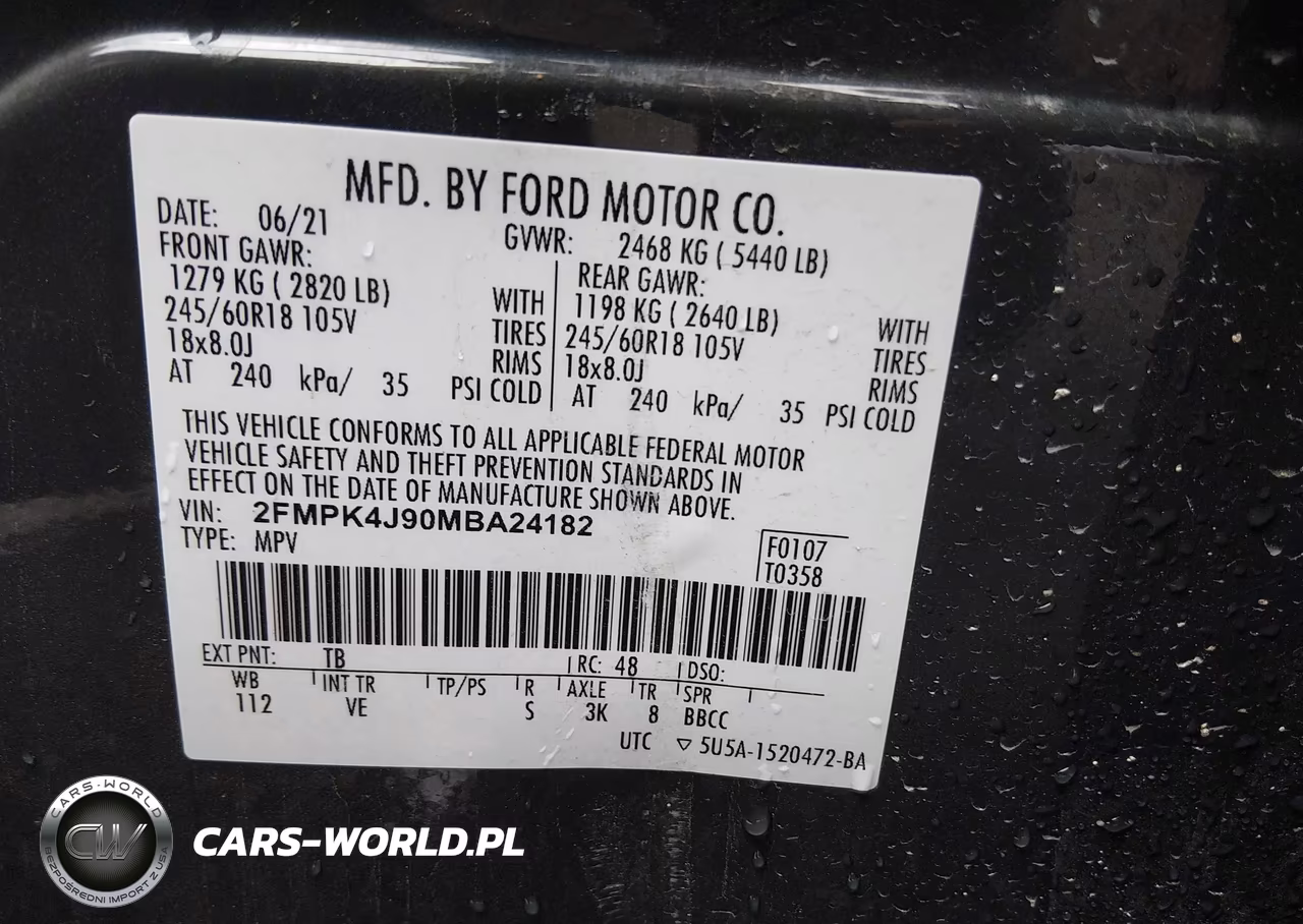 2021 Ford Edge Sel VIN:2FMPK4J90MBA24182 - 9
