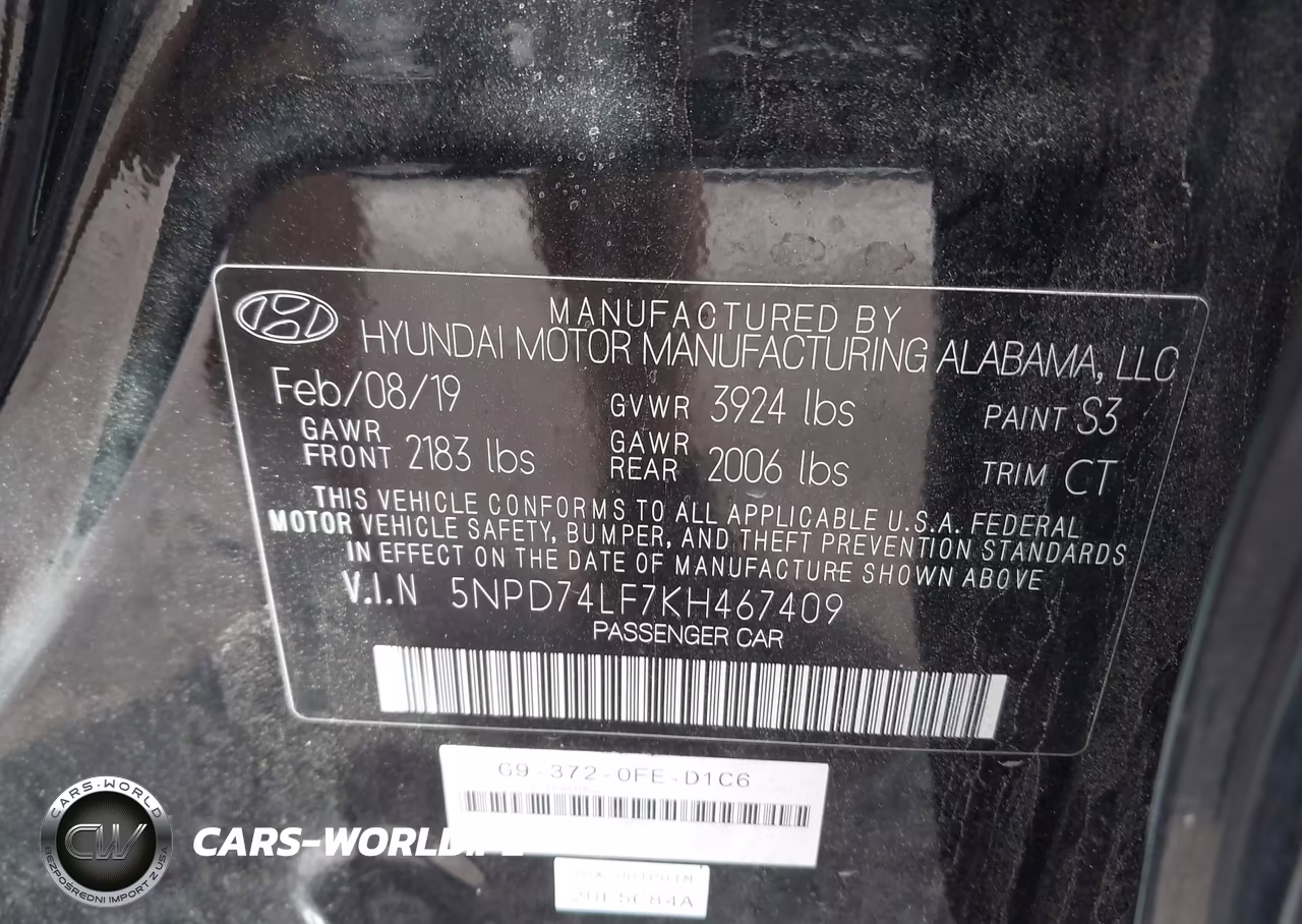 2019 Hyundai Elantra Se VIN:5NPD74LF7KH467409 - 9