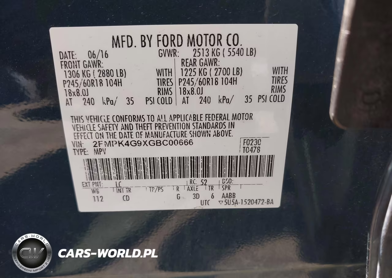 2016 Ford Edge Se VIN:2FMPK4G9XGBC00666 - 9