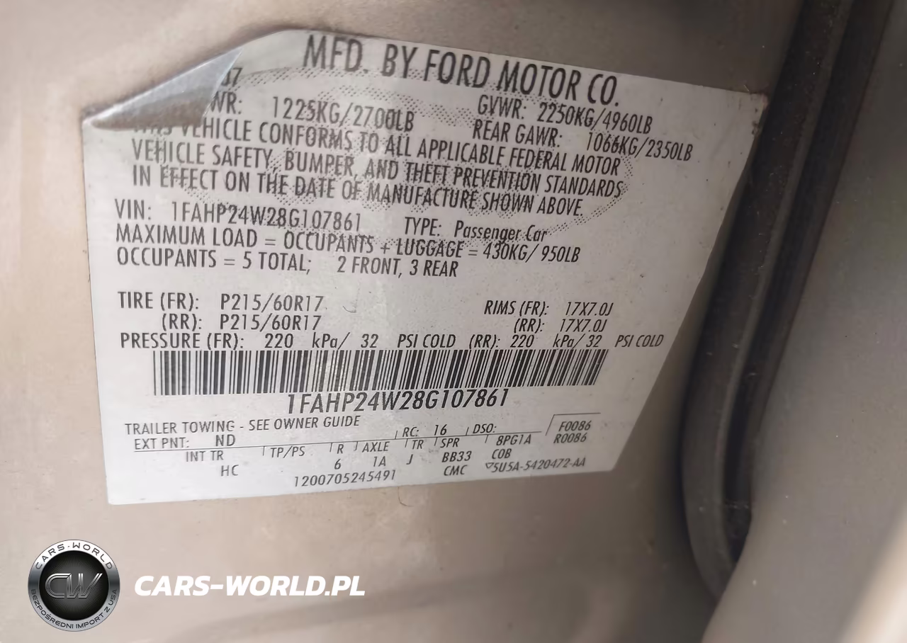 2008 Ford Taurus Sel VIN:1FAHP24W28G107861 - 9