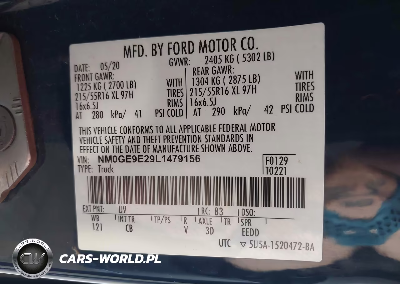 2020 Ford Transit Connect VIN:NM0GE9E29L1479156 - 9