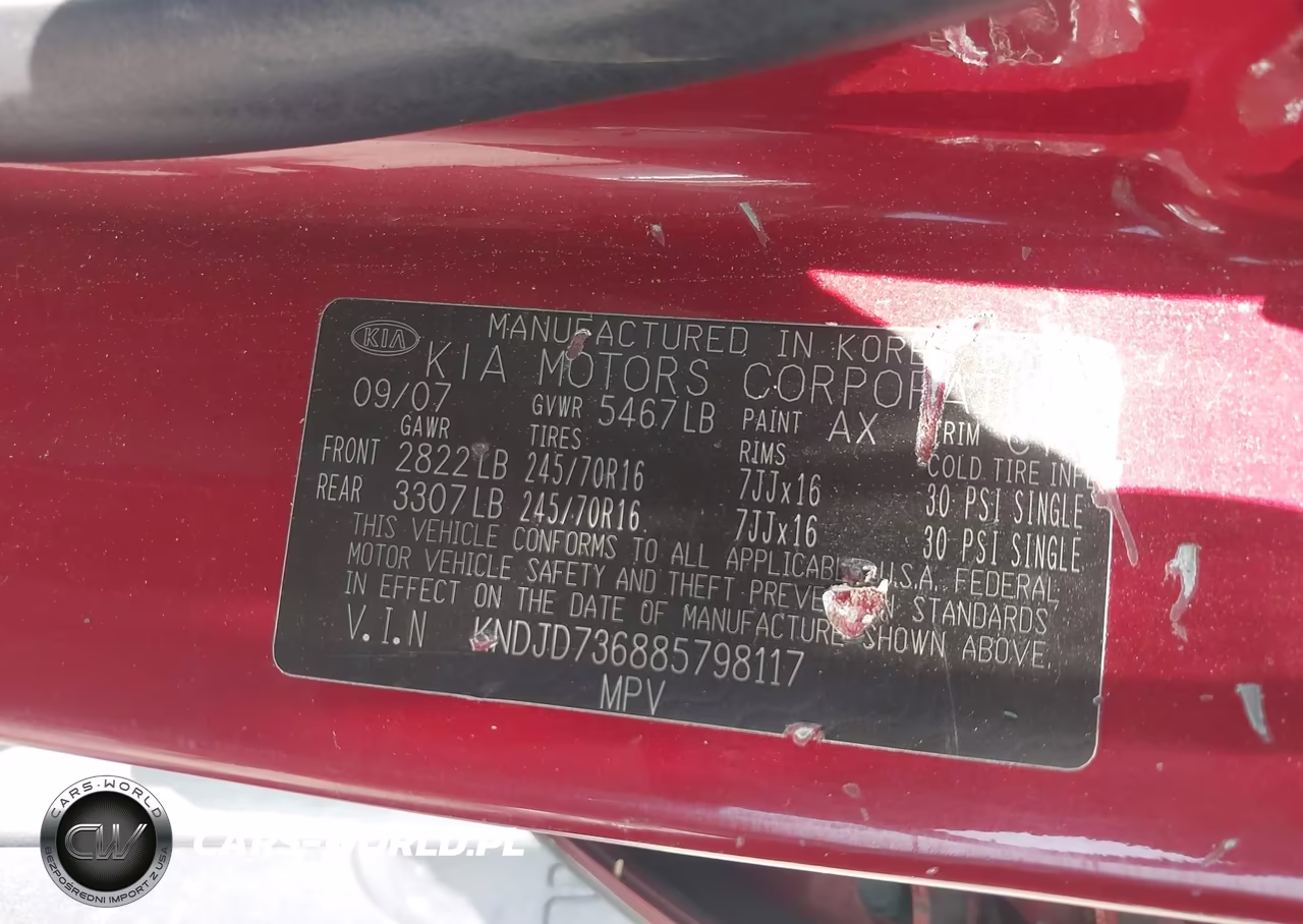 2008 Kia Sorento Ex VIN:KNDJD736885798117 - 9