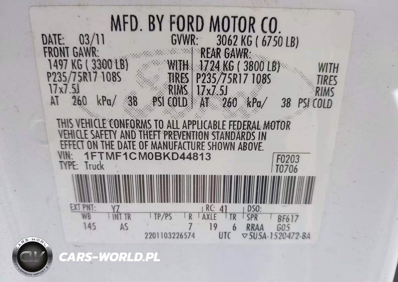 2011 Ford F-150 Xl VIN:1FTMF1CM0BKD44813 - 9