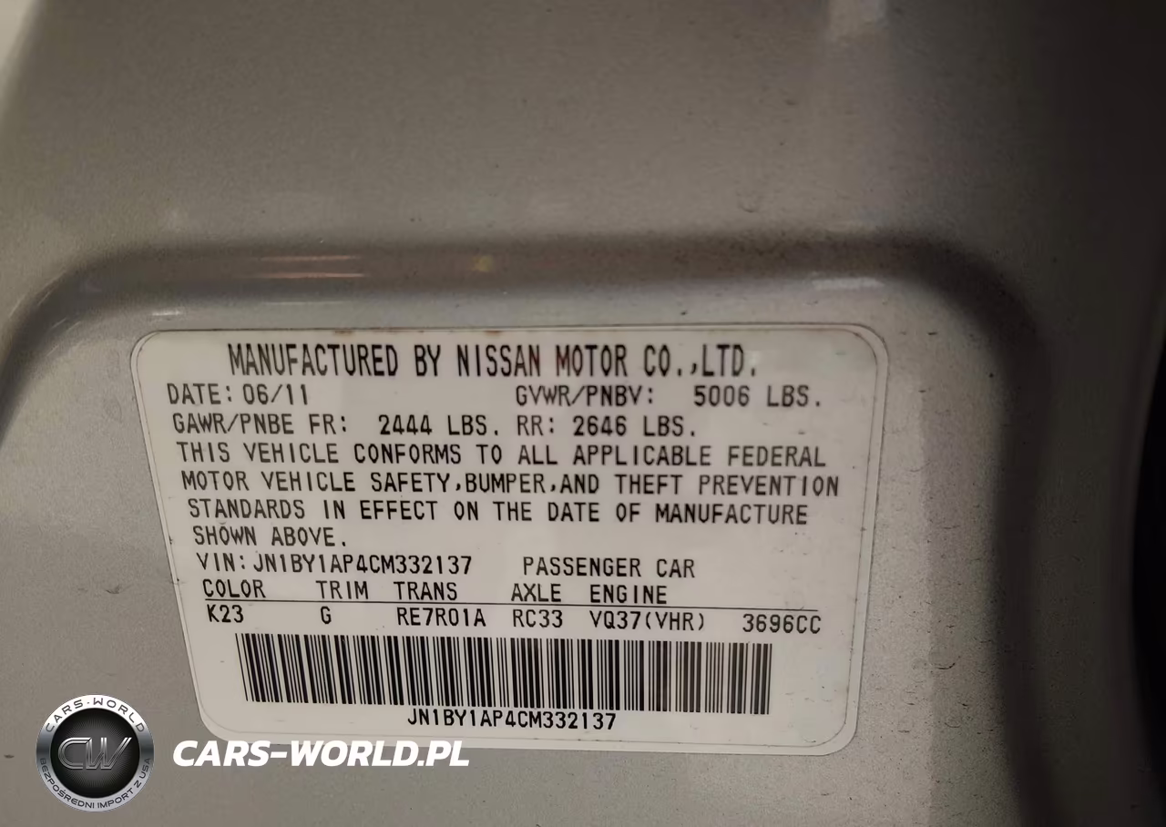 2012 Infiniti M37 VIN:JN1BY1AP4CM332137 - 9
