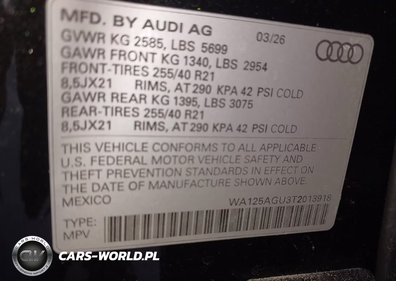 2026 Audi Sq5 VIN:WA125AGU3T2013918 - 9