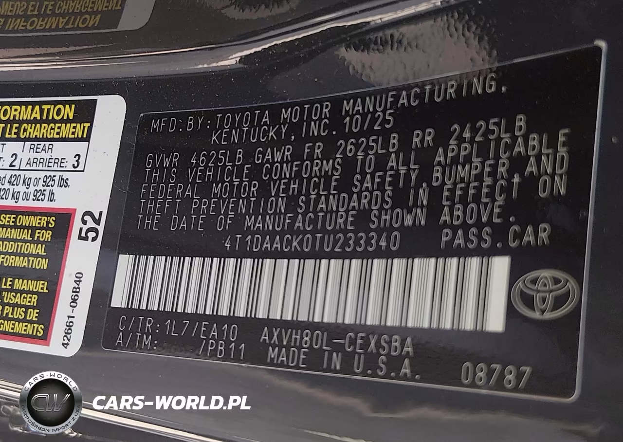 2026 Toyota Camry Se VIN:4T1DAACK0TU233340 - 9