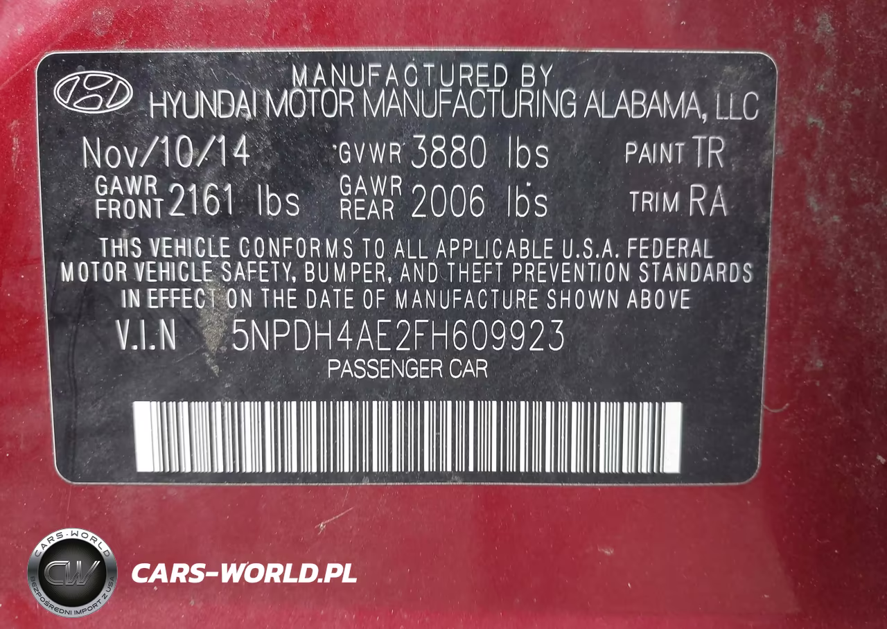 2015 Hyundai Elantra Se VIN:5NPDH4AE2FH609923 - 9
