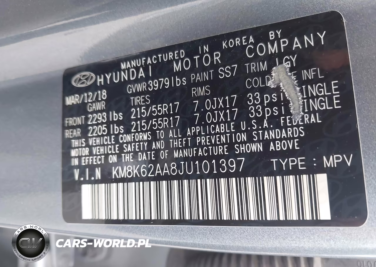2018 Hyundai Kona Sel VIN:KM8K62AA8JU101397 - 9
