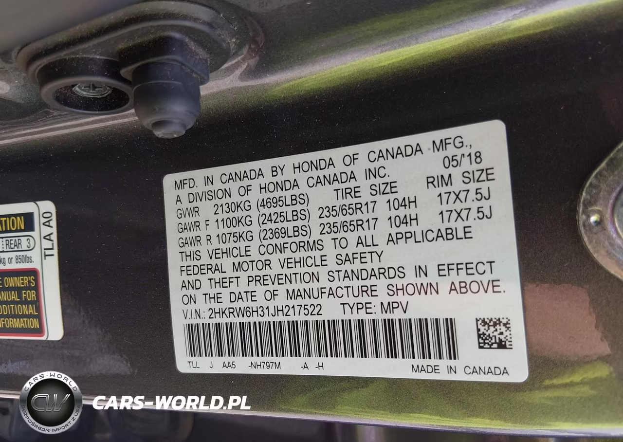 2018 Honda Cr-V Lx VIN:2HKRW6H31JH217522 - 9