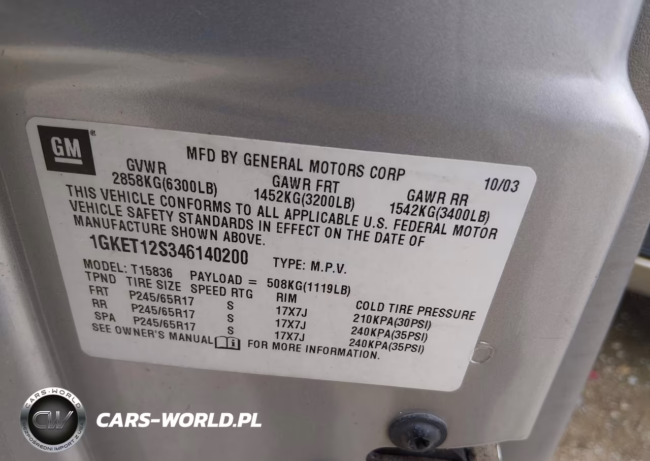 2004 GMC Envoy Xuv Sle VIN:1GKET12S346140200 - 9