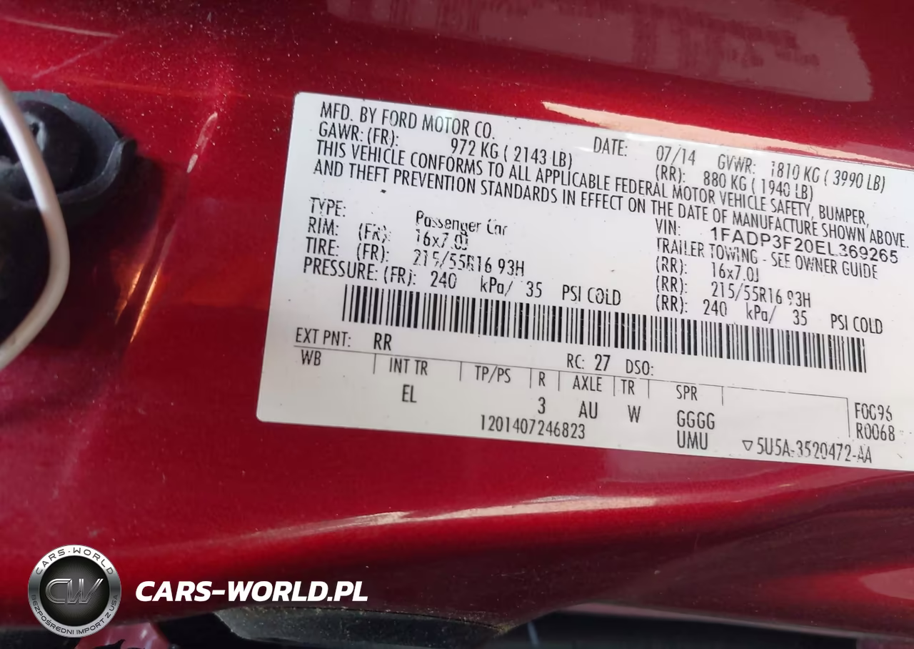 2014 Ford Focus Se VIN:1FADP3F20EL369265 - 9