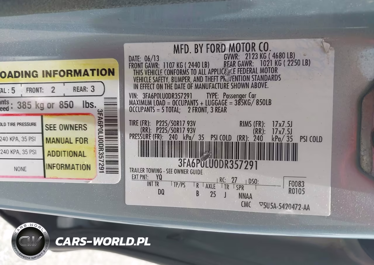2013 Ford Fusion Hybrid Se VIN:3FA6P0LU0DR357291 - 9