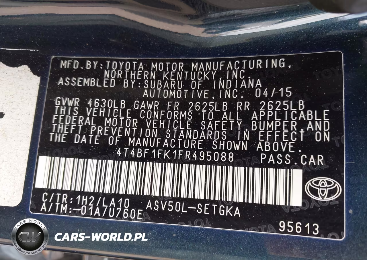 2015 Toyota Camry Xle VIN:4T4BF1FK1FR495088 - 9