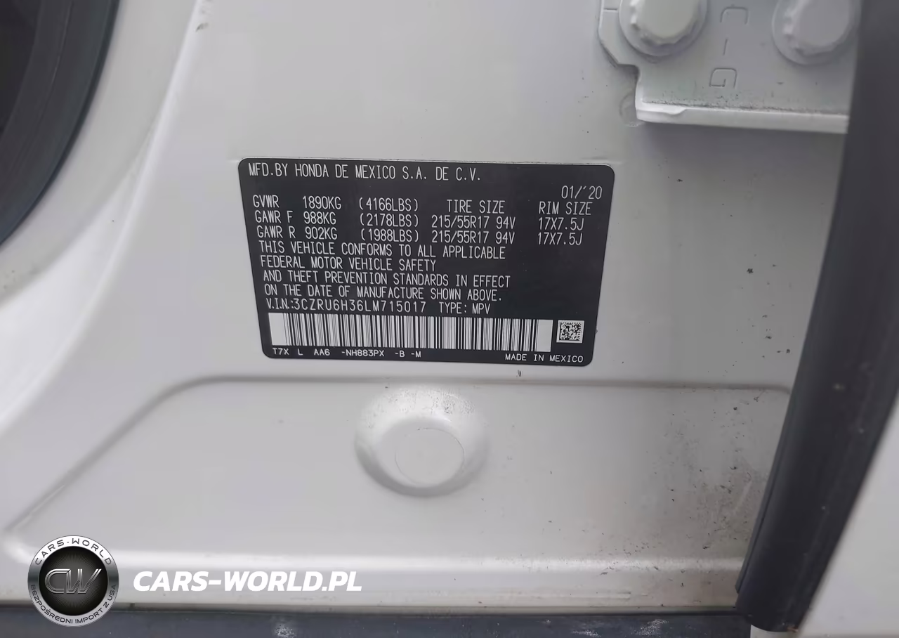 2020 Honda Hr-V Awd Lx VIN:3CZRU6H36LM715017 - 9