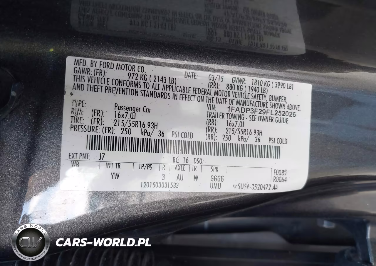 2015 Ford Focus Se VIN:1FADP3F29FL252026 - 9