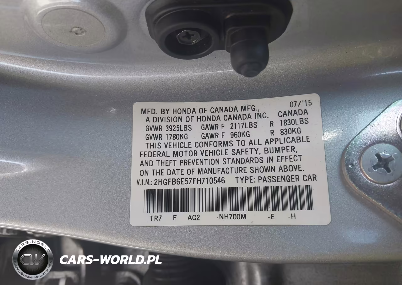 2015 Honda Civic Si VIN:2HGFB6E57FH710546 - 9