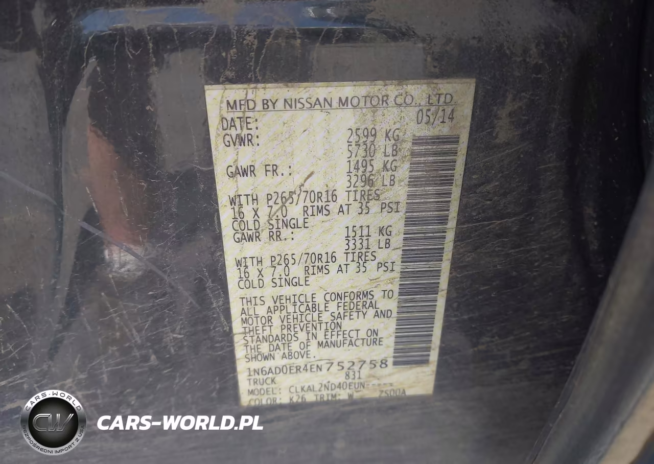2014 Nissan Frontier Sv VIN:1N6AD0ER4EN752758 - 9
